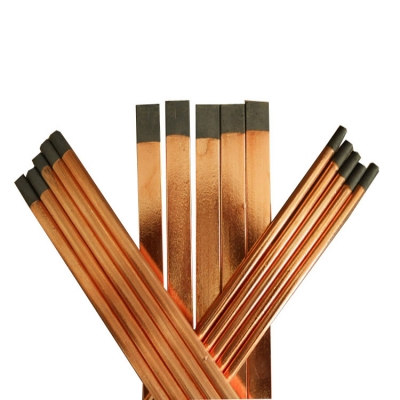 Pointed coated carbon electrode